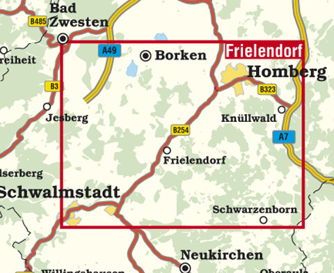 Blattschnitt Rad- und Wanderkarte Frielendorf