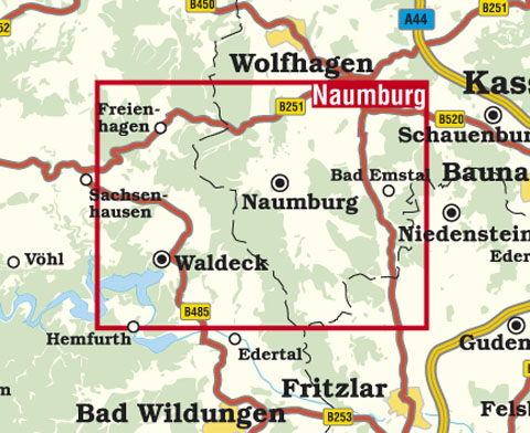 Blattschnitt Rad- und Wanderkarte Naumburg