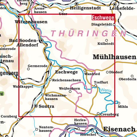 Blattschnitt Rad- und Wanderkarte Eschwege