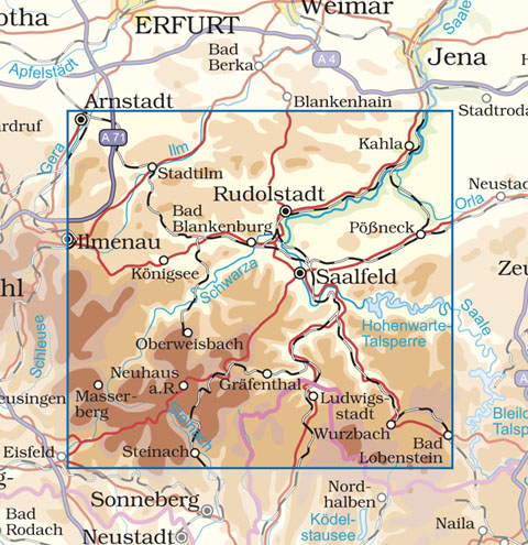 Blattschnitt Saalfeld-Rudolstadt
