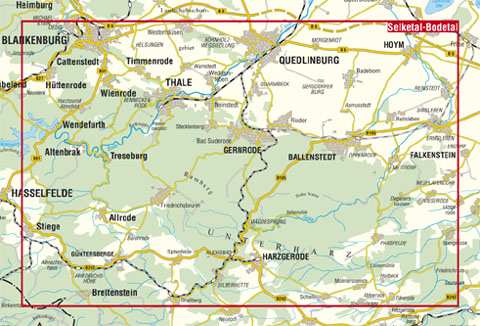 Uebersichtskarte Selketal - Bodetal