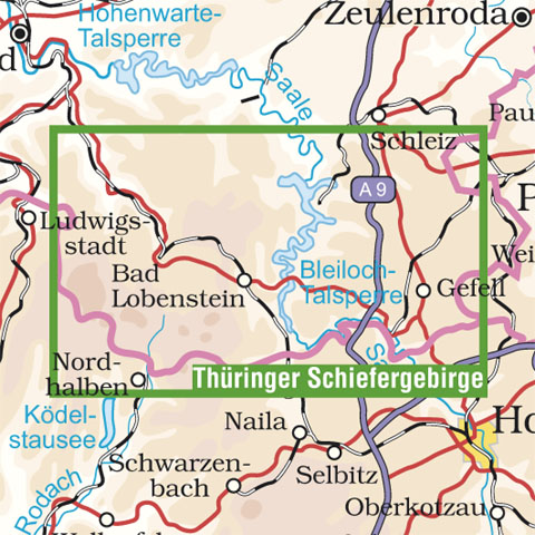 Blattschnitt Thueringer Schiefergebirge