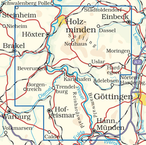 Blattschnitt Weserberglandkarte I