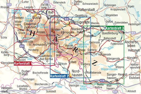 Kartenschnitt des 3 - teiligen Kartenset