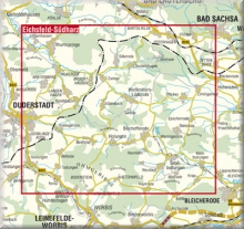 Kartenschnitt Eichsfeld-Suedharz